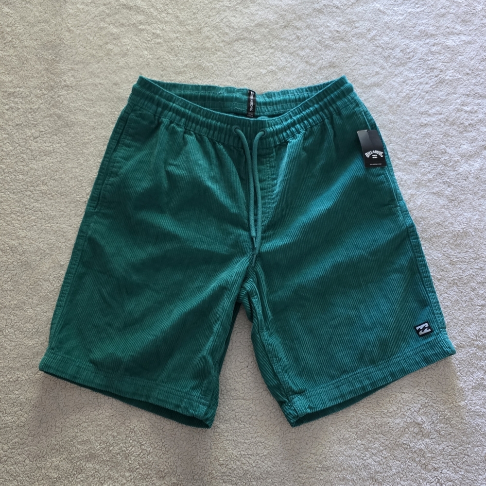 Billabong Mike EW Corduroy Shorts, Men's Size Medium, NWT - Deep Teal